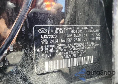 2021 Genesis G70 из США, поврежденный, VIN KMTG74LE1MU071734